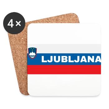 Ljubljana City dans le drapeau slovène - Dessous de verre (lot de 4) - blanc - Devant