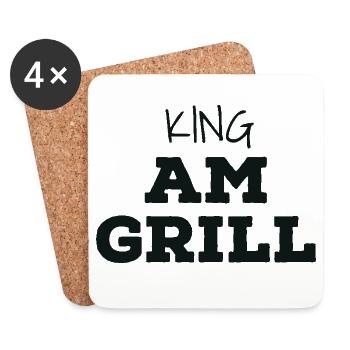King au grill - Dessous de verre (lot de 4) - blanc - Devant