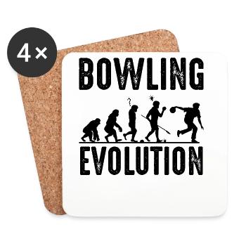 Bowling - Dessous de verre (lot de 4) - blanc - Devant