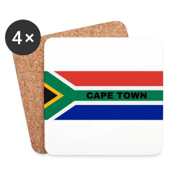 Cape Town City in South African Flag - Coasters (set of 4) - white - Front