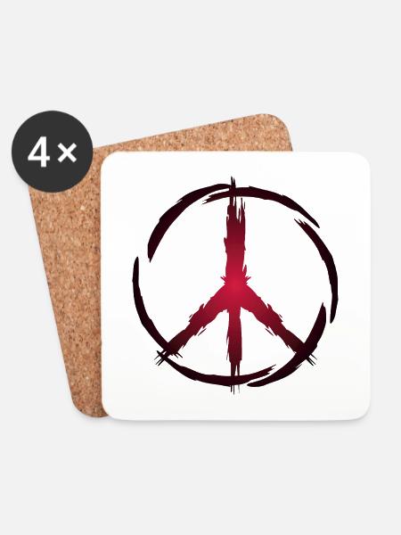 Peace Symbol - Untersetzer (4er-Set) - Weiß