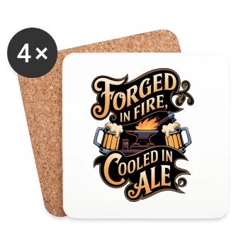 Forge Au Feu Refroidie À La Ale - Dessous de verre (lot de 4) - blanc - Devant