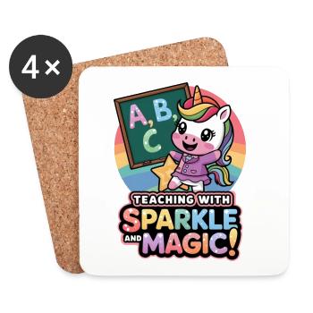 Teaching With Sparkle And Magic! - Coasters (set of 4) - white - Front