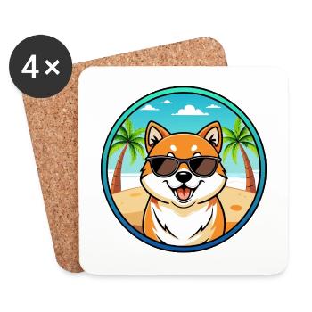 Shih Poo Hunderasse Cartoon Sonnenbrille Strand - Untersetzer (4er-Set) - Weiß - Vorne