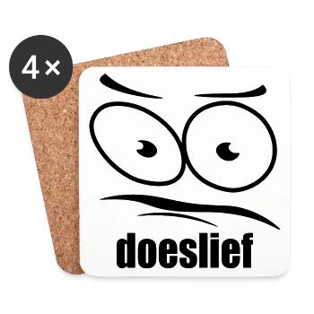 doeslief flehende Augen mit Fragezeichen-Blick - Untersetzer (4er-Set) - Weiß - Vorne