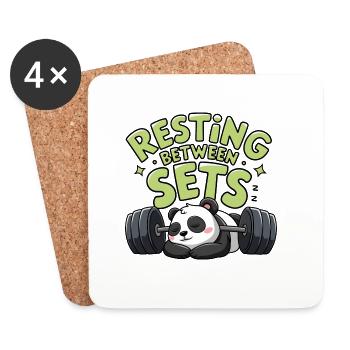 Resting Between Sets - Coasters (set of 4) - white - Front