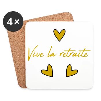 RETIREMENT. HAPPY RETIREMENT. HAPPY RETIREMENT - Coasters (set of 4) - white - Front