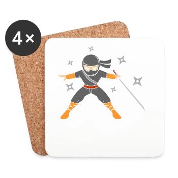 Ninja - Untersetzer (4er-Set) - Weiß - Vorne