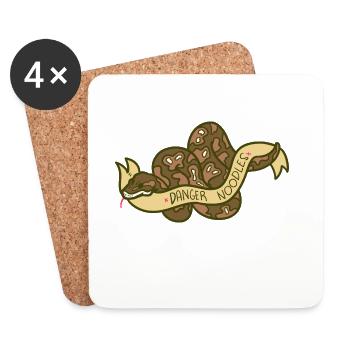 Lauernde Python Schlangenfreund - Untersetzer (4er-Set) - Weiß - Vorne