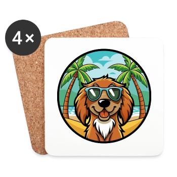 Boykin Spaniel Hunderasse Cartoon Sonnenbrille Strand - Untersetzer (4er-Set) - Weiß - Vorne