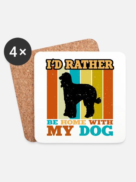 Afghanischer Hund Hund Liebhaber Silhouette Vintage Sonnenuntergang - Untersetzer (4er-Set) - Weiß