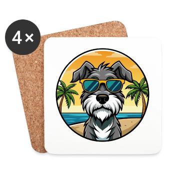 Deutscher Wachtelhund Hunderasse Cartoon Sonnenbrille - Untersetzer (4er-Set) - Weiß - Vorne