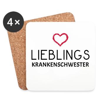 Krankenschwester - Untersetzer (4er-Set) - Weiß - Vorne