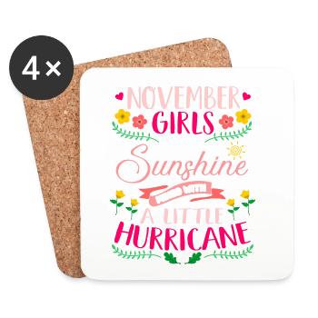 November Girls Sunshine Birthday Bday Geburtstag - Untersetzer (4er-Set) - Weiß - Vorne