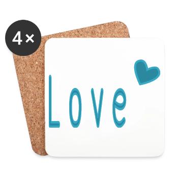 VALENTINSTAG. ICH LIEBE DICH. ICH LIEBE DICH. LIEBE. LIEBE - Untersetzer (4er-Set) - Weiß - Vorne