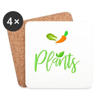 Vegan - Dessous de verre (lot de 4) - blanc - Devant