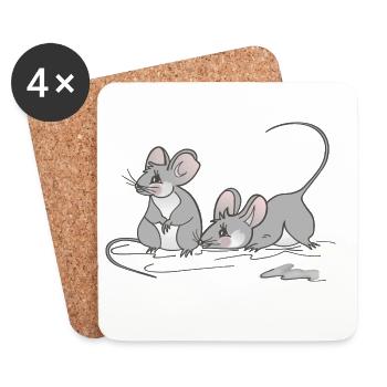 Mouse gift - idea for your cute mouse - Coasters (set of 4) - white - Front