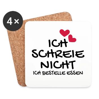Baby Neugeborenes Babyspruch lustig Geschenk - Untersetzer (4er-Set) - Weiß - Vorne