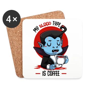 Blutkaffee Vampir Cartoon - Untersetzer (4er-Set) - Weiß - Vorne