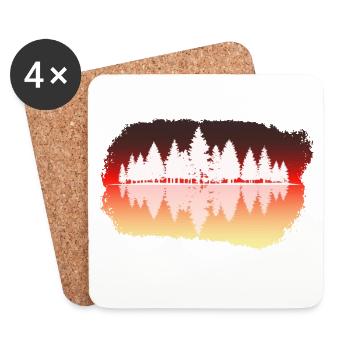 Wald - Forest - Untersetzer (4er-Set) - Weiß - Vorne