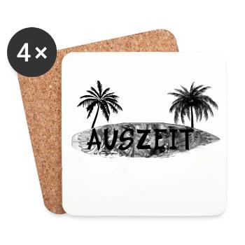 Auszeit Surfbrett - Untersetzer (4er-Set) - Weiß - Vorne