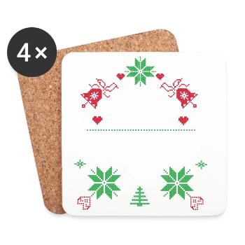 Weihnachten zu Hause ist da wo meine Liebsten sind - Untersetzer (4er-Set) - Weiß - Vorne