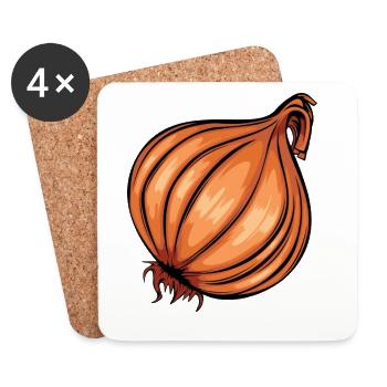 Trendy Onion Cool Vegetable Onions - Coasters (set of 4) - white - Front