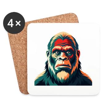 Big Foot Cartoon Figur Buntes Haustier Tier - Untersetzer (4er-Set) - Weiß - Vorne