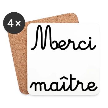 MASTER. THANK YOU. THANK YOU MASTER - Coasters (set of 4) - white - Front