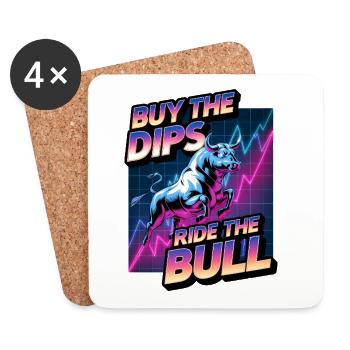 Buy The Dips Ride The Bull - Coasters (set of 4) - white - Front