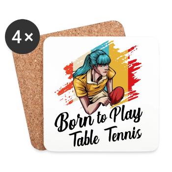 Ping-pong - Dessous de verre (lot de 4) - blanc - Devant