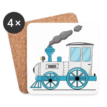 Kinderzug Eisenbahn weiß - Untersetzer (4er-Set) - Weiß - Vorne