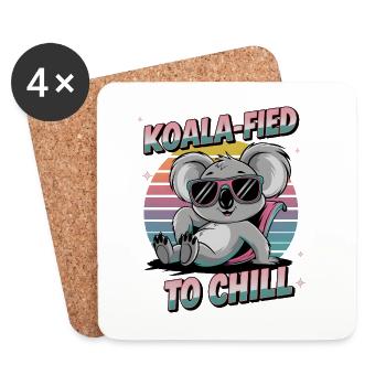 Koala-fied zum Chillen - Untersetzer (4er-Set) - Weiß - Vorne