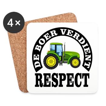 Farmers deserve respect - Coasters (set of 4) - white - Front
