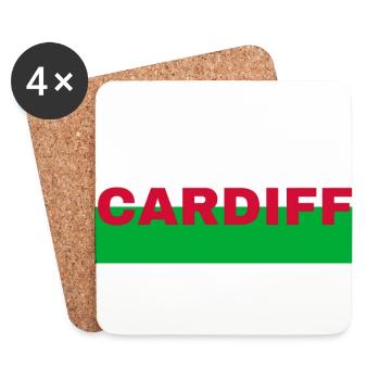 Cardiff City au Pays de Galles Drapeau Royaume-Uni - Dessous de verre (lot de 4) - blanc - Devant