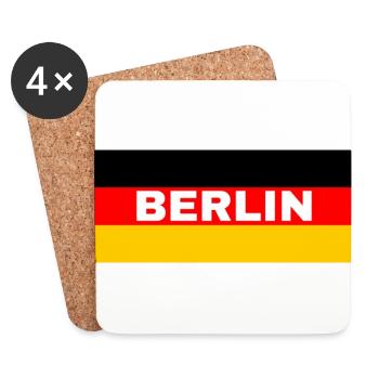 La ville de Berlin sous pavillon allemand - Dessous de verre (lot de 4) - blanc - Devant