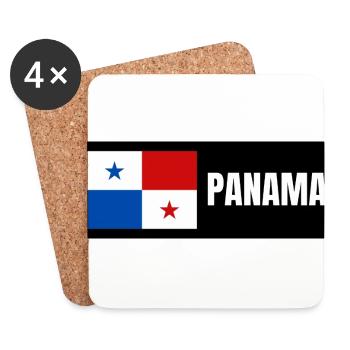 Drapeau du Panama - Dessous de verre (lot de 4) - blanc - Devant