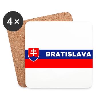 Bratislava dans le drapeau slovaque - Dessous de verre (lot de 4) - blanc - Devant