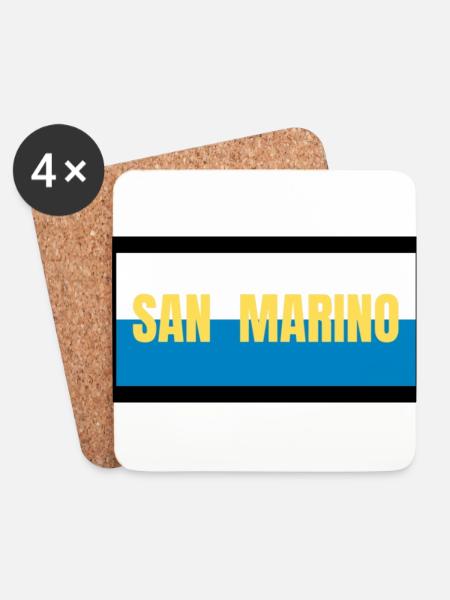 San Marino Flag Colors - Coasters (set of 4) - white