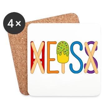 Eis - heiß - H EIS S - Untersetzer (4er-Set) - Weiß - Vorne