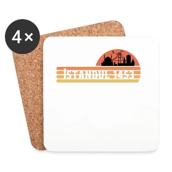 Skyline von Istanbul in einem Retro Design - Untersetzer (4er-Set) - Weiß - Vorne