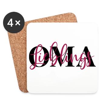 Lieblingsoma Oma - Untersetzer (4er-Set) - Weiß - Vorne