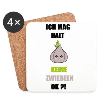 Ich mag keine Zwiebeln - Untersetzer (4er-Set) - Weiß - Vorne
