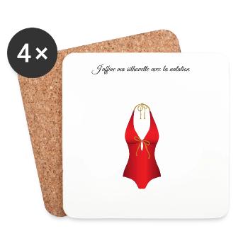 La piscine 1 - Dessous de verre (lot de 4) - blanc - Devant