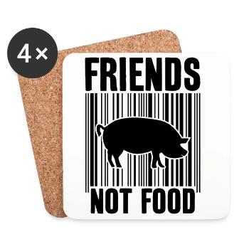 AMIS PAS DE NOURRITURE VEGAN - Dessous de verre (lot de 4) - blanc - Devant