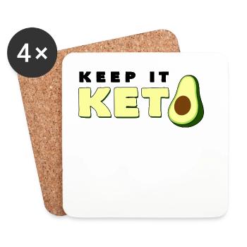 Keep It Keto Avocado Spruch Ketogene Diät Geschenk - Untersetzer (4er-Set) - Weiß - Vorne