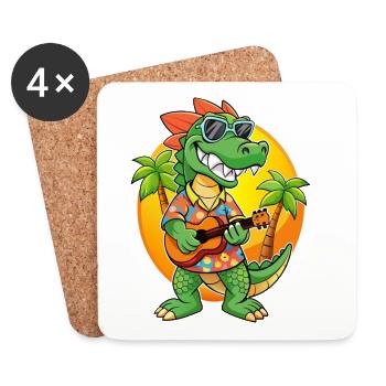 Lustige Krokodil Cartoon Sommer Strand Sonnenbrille - Untersetzer (4er-Set) - Weiß - Vorne