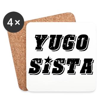 Yugo sista - united style of Balkan - Coasters (set of 4) - white - Front