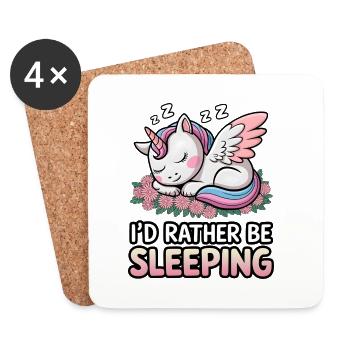 I'd Rather Be Sleeping - Coasters (set of 4) - white - Front