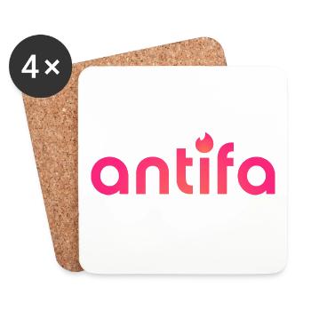 Antifa - It's a match! - Coasters (set of 4) - white - Front